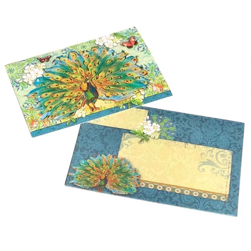Punch Studio Royal Peacock Book Box with 20 Note Cards w Env (94279)